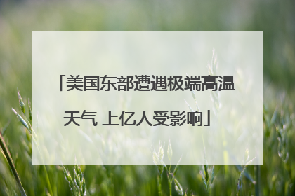 美国东部遭遇极端高温天气 上亿人受影响